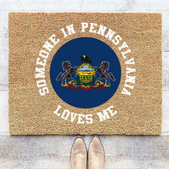 Someone In Pennsylvania Loves Me Coir Doormats
