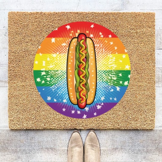 LGBTQ Hot Dog Coir Doormats