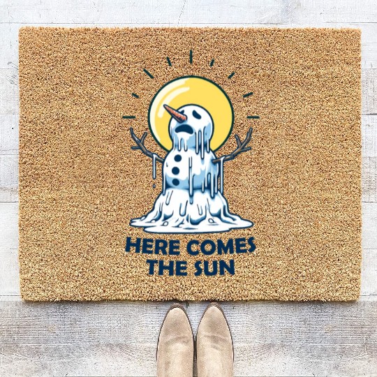 Here Comes The Sun Snowman Coir Doormats