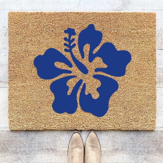 Hibiscus - Blue Coir Doormats