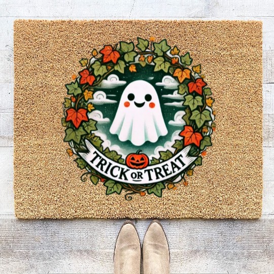 Trick or Treat Ghost Coir Doormats