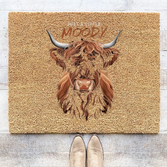 Highland Cow Cattle Animal Coir Doormats