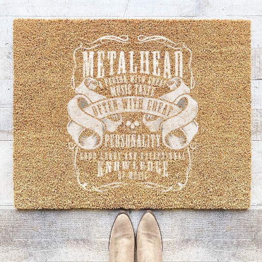 Metal Hard Rock Skull Heavy Coir Doormats