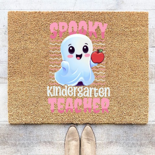Kindergarten Teacher Spooky Kindergarten Teacher Coir Doormats