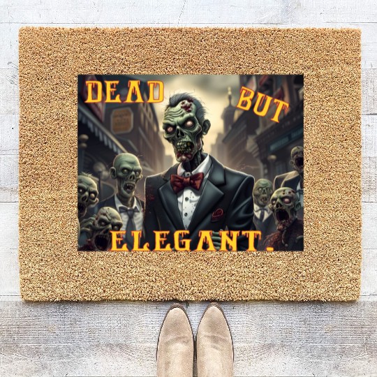 Funny Zombie Dead But Elegant Coir Doormats