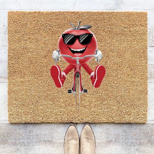 Persimmon Cycling On Bike Realistic Coir Doormats