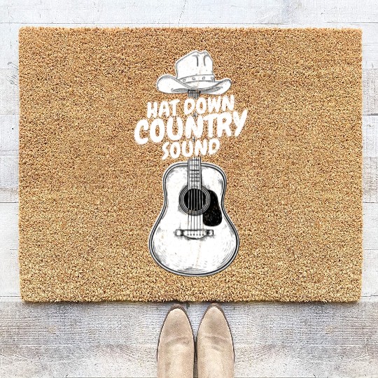 Hat Down, Country Sound Cowboy Music Coir Doormats
