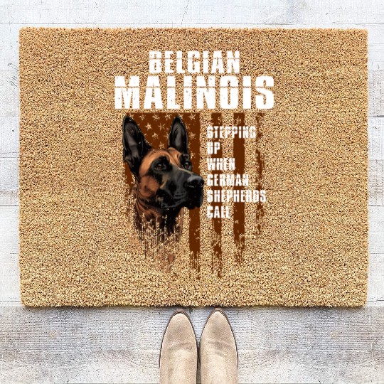 BELGIAN MALINOIS STEPPING UP WHEN SHEPHERDS CALL Coir Doormats