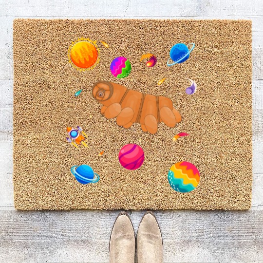 Tardigrade Space! Nerd, Geek Microbiology Science Coir Doormats