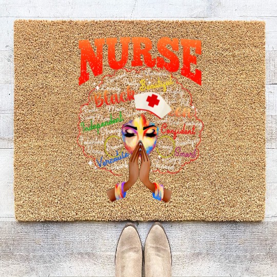 Black Nurse History BLM Afro Coir Doormats