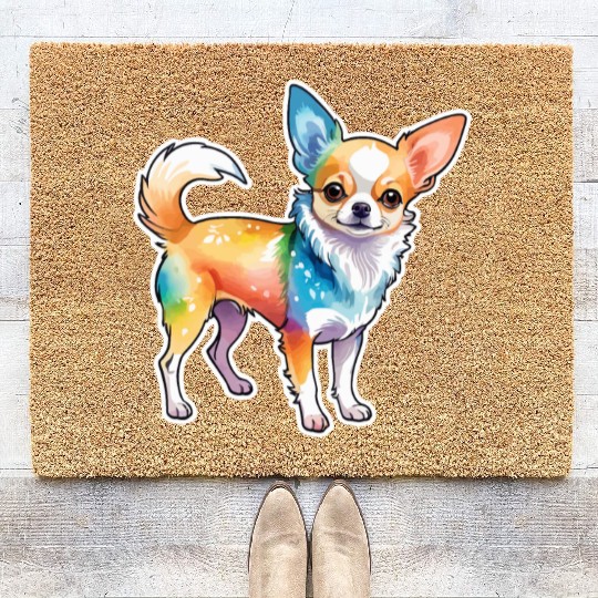 Chihuahua Watercolor Coir Doormats