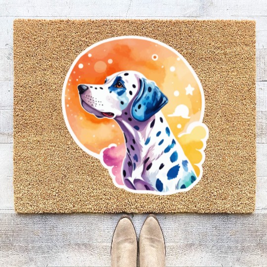Dalmatian Dog Watercolor Coir Doormats