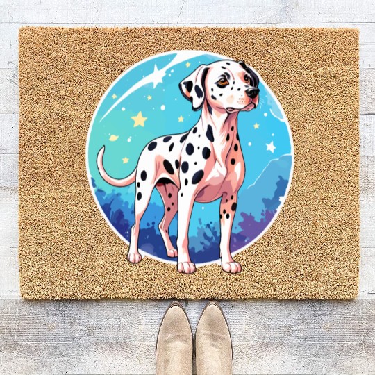 Dalmatian Dog Watercolor Coir Doormats