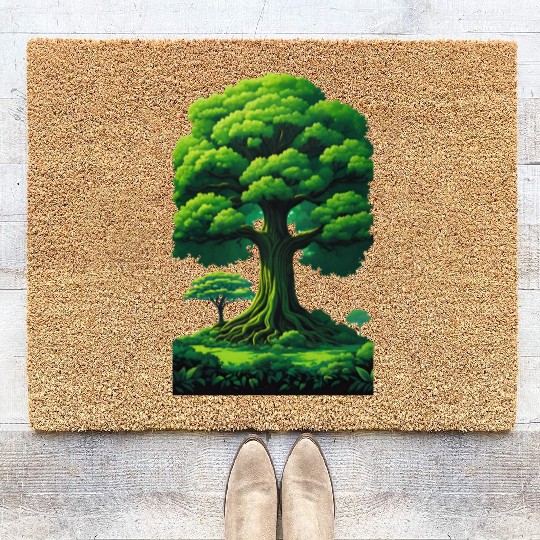 Enchanted Forest Motif - Whimsical Nature-Inspired Coir Doormats