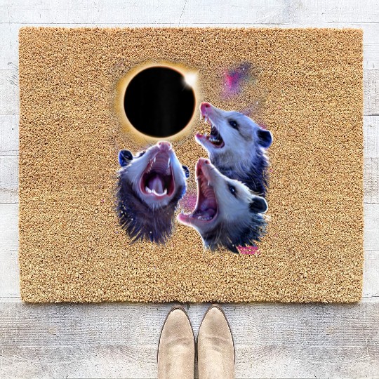 Opossums Howling Eclipse Possum Coir Doormats