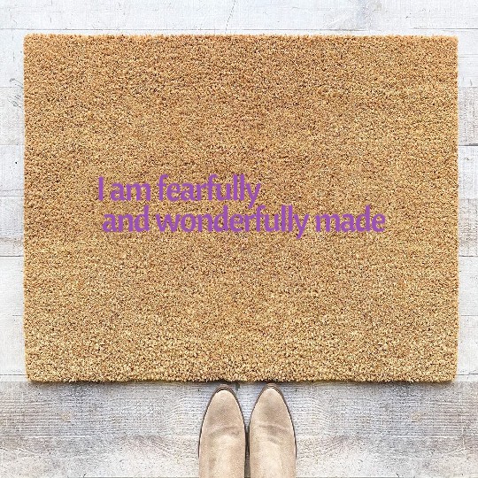 I am fearfully and wonderfully made affirmation Coir Doormats