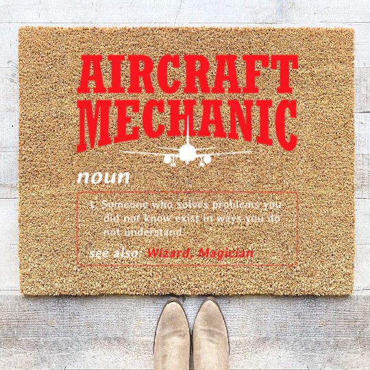 Aircraft Mechanic Definition Airplane Aircraft Coir Doormats