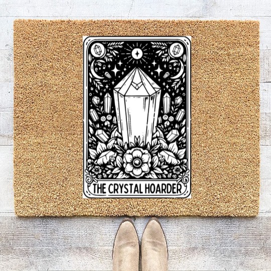 Crystal Hoarder Tarot Card Coir Doormats