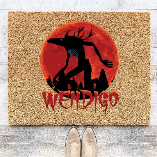 Cryptid Monsters Folk Wendigo Cryptid Creepy Coir Doormats