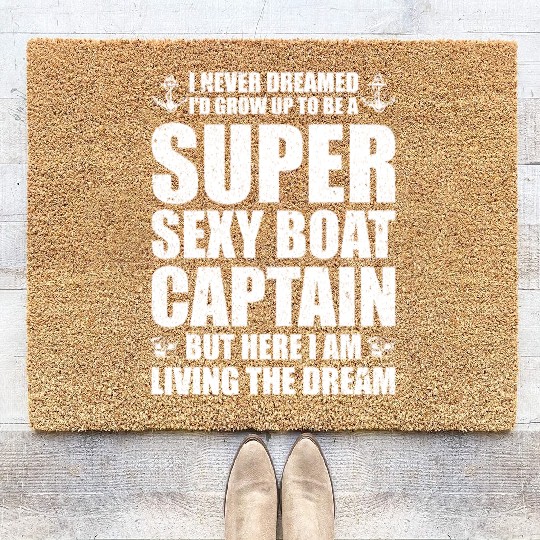 Super Sexy Boat Captain Coir Doormats
