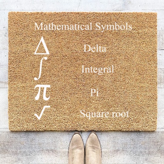 mathematical symbols Pi Square root Integral Delta Coir Doormats