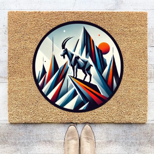 Abstract mountain goat Coir Doormats