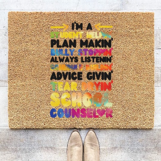 School Counselor Watercolor I'm A Coir Doormats