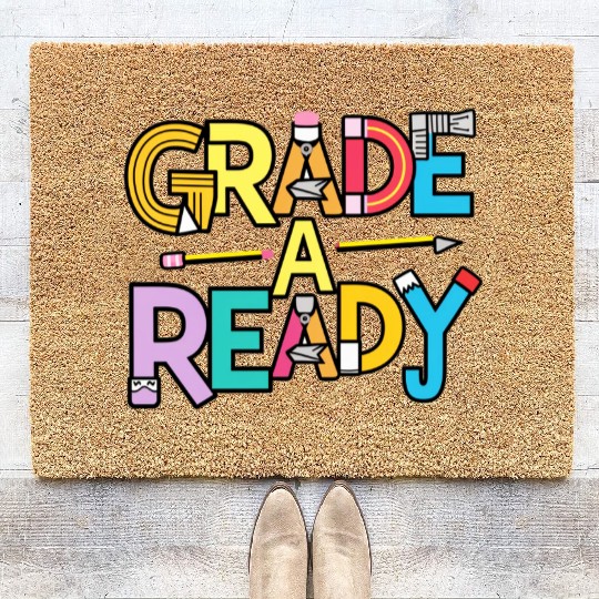 Grade A Ready, Back to school art Coir Doormats