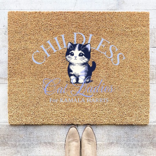 Childless Cat Ladies For Kamala Harris Coir Doormats
