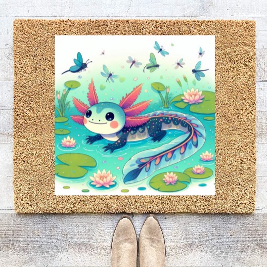 The axolotl-aye-aye Coir Doormats