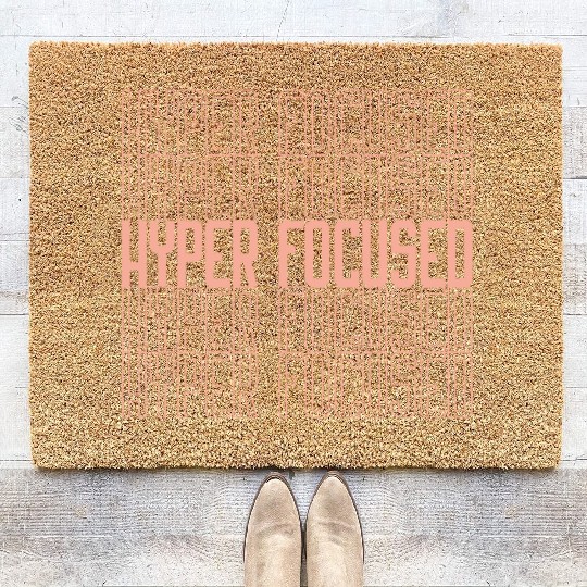 yperfocused in yellow Coir Doormats