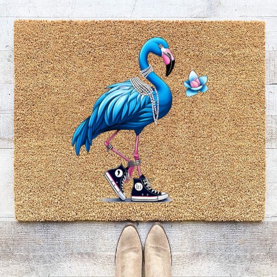 Flamingo Chucks And Pearls Comma La Kamala 2024 Coir Doormats