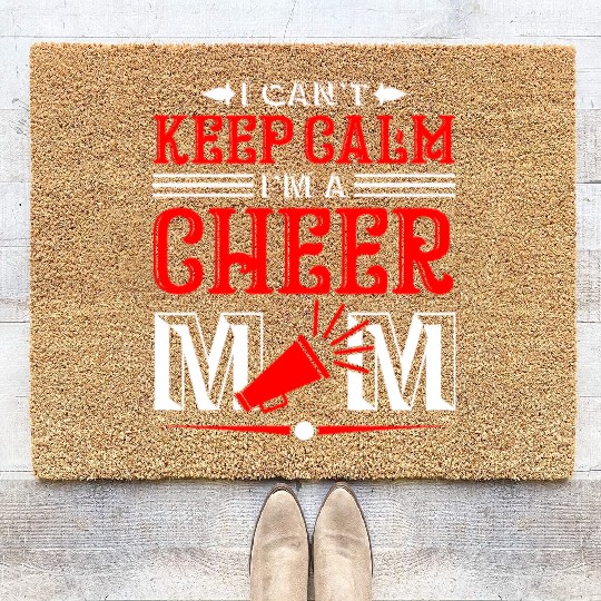 Keep Calm Cheer Mom Cheerleading Mother's Day Coir Doormats