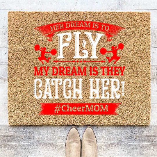 Dream Cheer Mom Cheerleading Mommy Mother's Day Coir Doormats