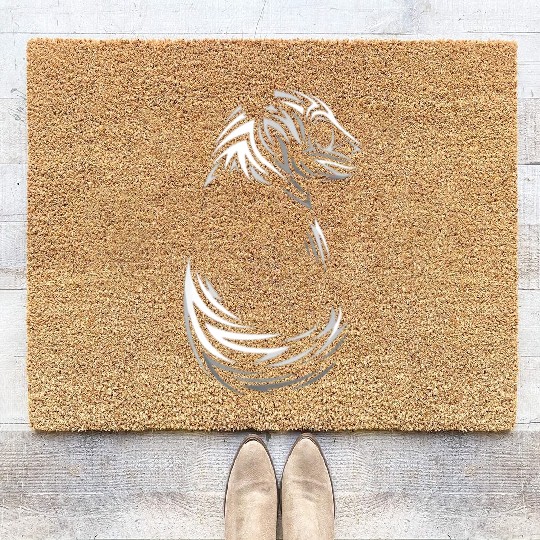 tribal panda bear tattoo Coir Doormats