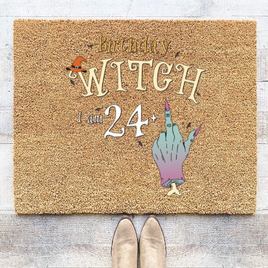 25 yo Witch HallowQueen 25th Birthday Funny Coir Doormats