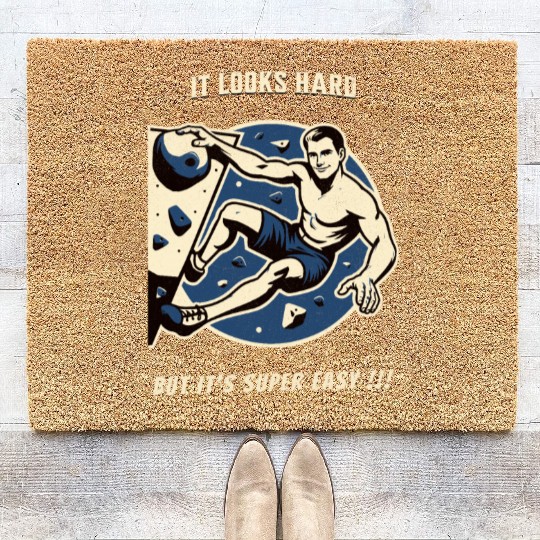Climbing bouldering vintage Coir Doormats funny saying