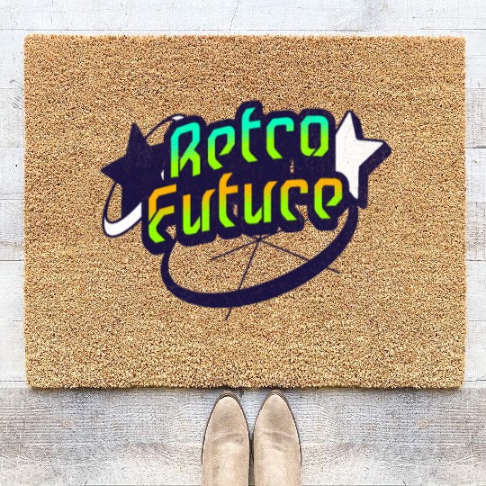 Retro Future - Neon Streetwear for Y2K lovers Coir Doormats