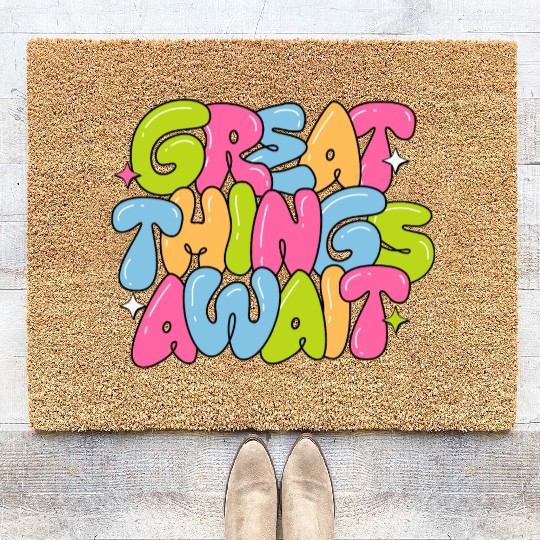 Orange Black Astronaut Retro Business Coir Doormats 1