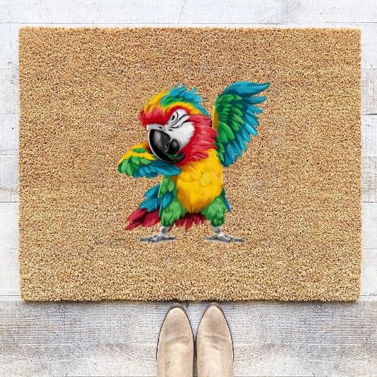 Macaw Parrot for a Bird Lover Animal Lover Coir Doormats