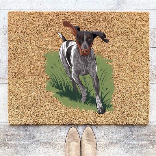 German Shorthaired Pointer Running In Field Coir Doormats