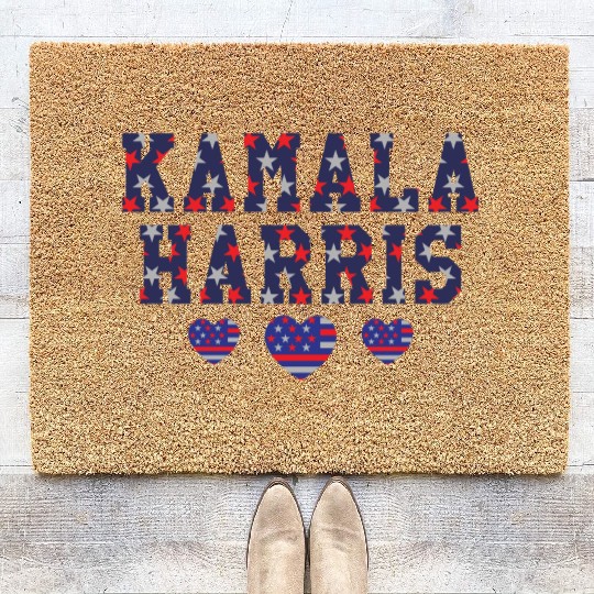 Kamala Harris 2024 for President Vote Tim Walz Coir Doormats