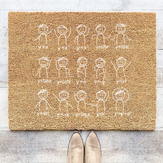 Funny Algebra Dance Graph Figures Design Coir Doormats