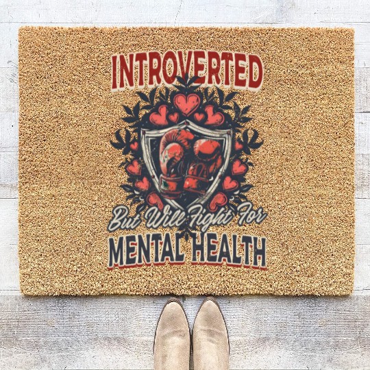 Depression Awareness Introverted Fight Mental Heal Coir Doormats