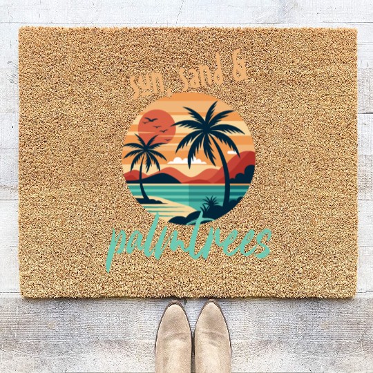 Sun, sand, and palm trees! Coir Doormats