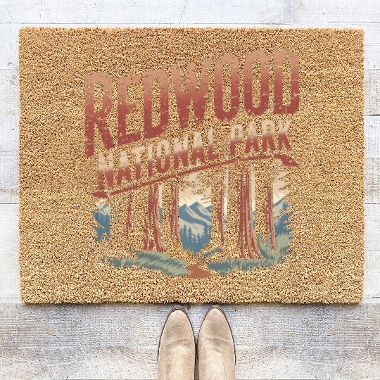 Redwood National park vintage Coir Doormats