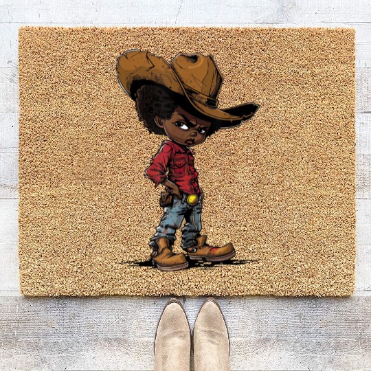Lil Black Cowboy Coir Doormats
