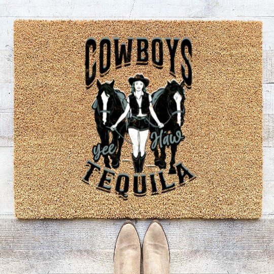Cowboys and Tequila - Cowgirl Coir Doormats