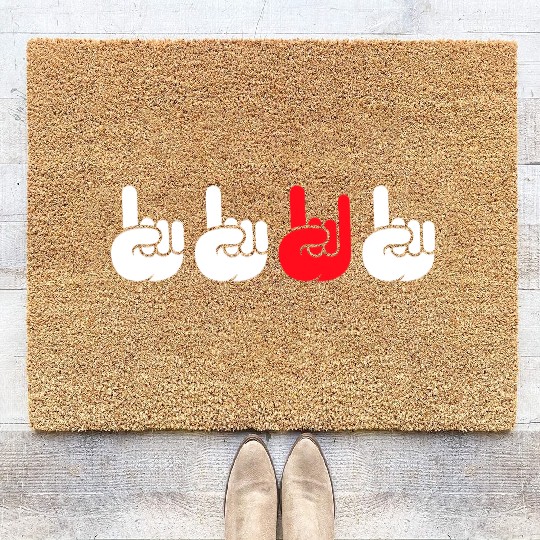 4 Be Different Heavy Metal Hard Rock Hand Gestures Coir Doormats