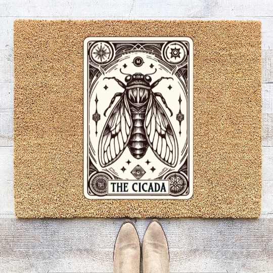 Cicada Tarot Card Brood Emergence Coir Doormats